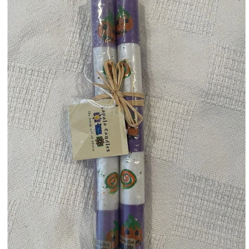 Pair Of New Hand Crafted South African Candles 9.5